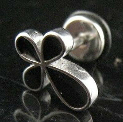 Steel Cross Screw Earring Stud Fake Ear Plug Piercing