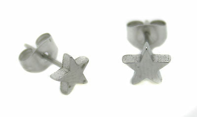 PAIR Men's Star Gothic Stainless Steel Ear Studs Earrings Fake Stretcher
