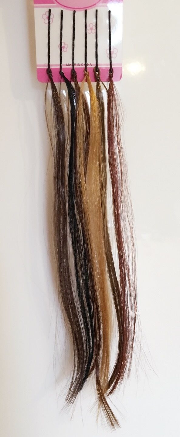 Pack of 6 Kirby Clips Hair Highlights Extension Brown Black