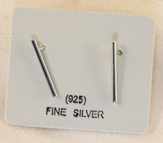 Women's Girls Classic 925 Sterling Silver Earrings (Gift Pouch) Rod Studs Stud