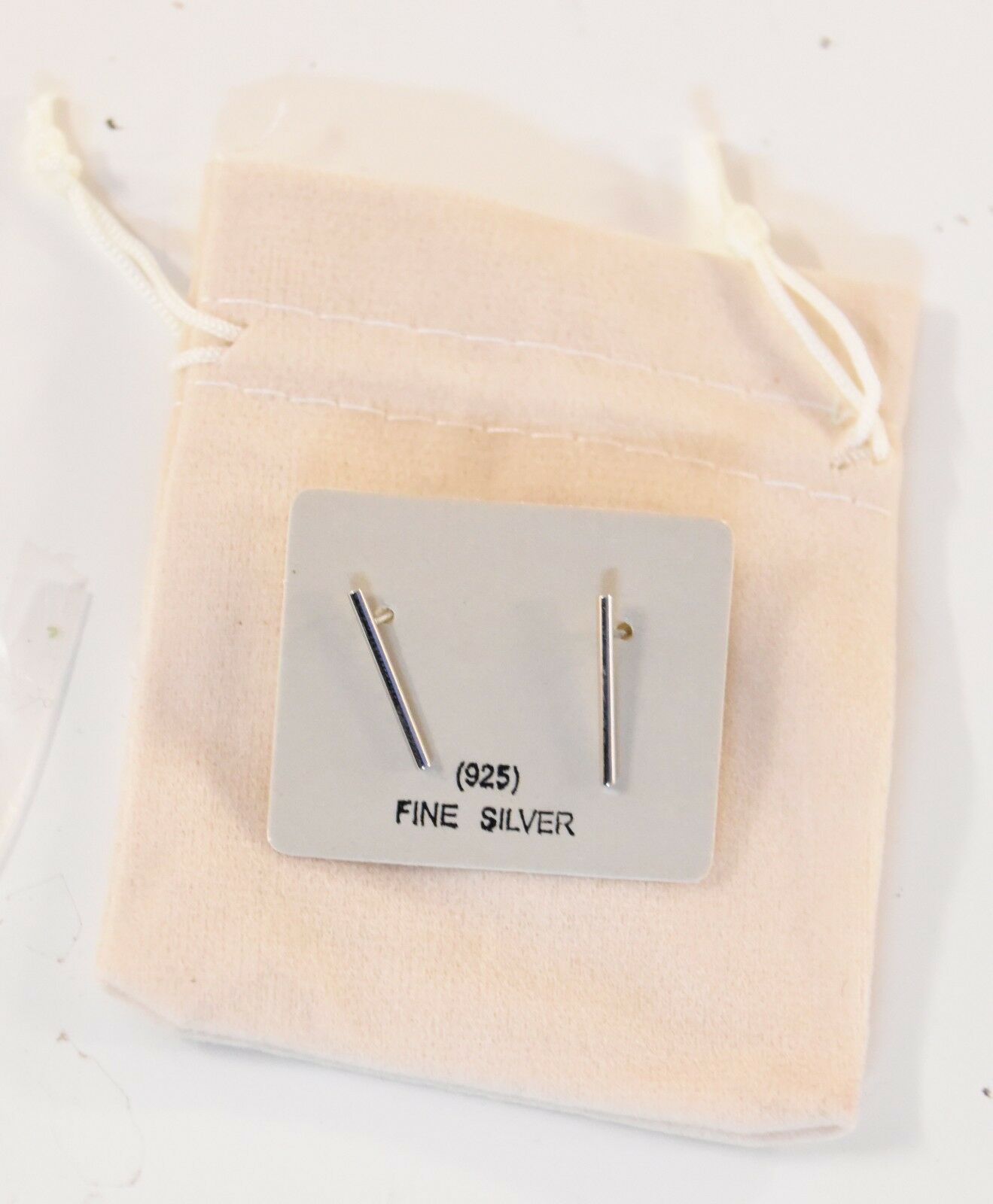 Women's Girls Classic 925 Sterling Silver Earrings (Gift Pouch) Rod Studs Stud