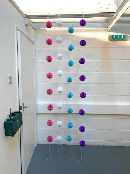 8.5ft Honeycomb Paper Ball Garland Bunting Party Bday Wedding Decoration Pom Pom