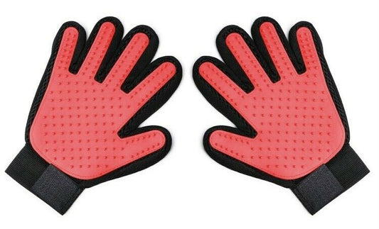 Pair of Pet Grooming Gloves Dog Cat Massage Groom Glove Hair Remover Brush UK