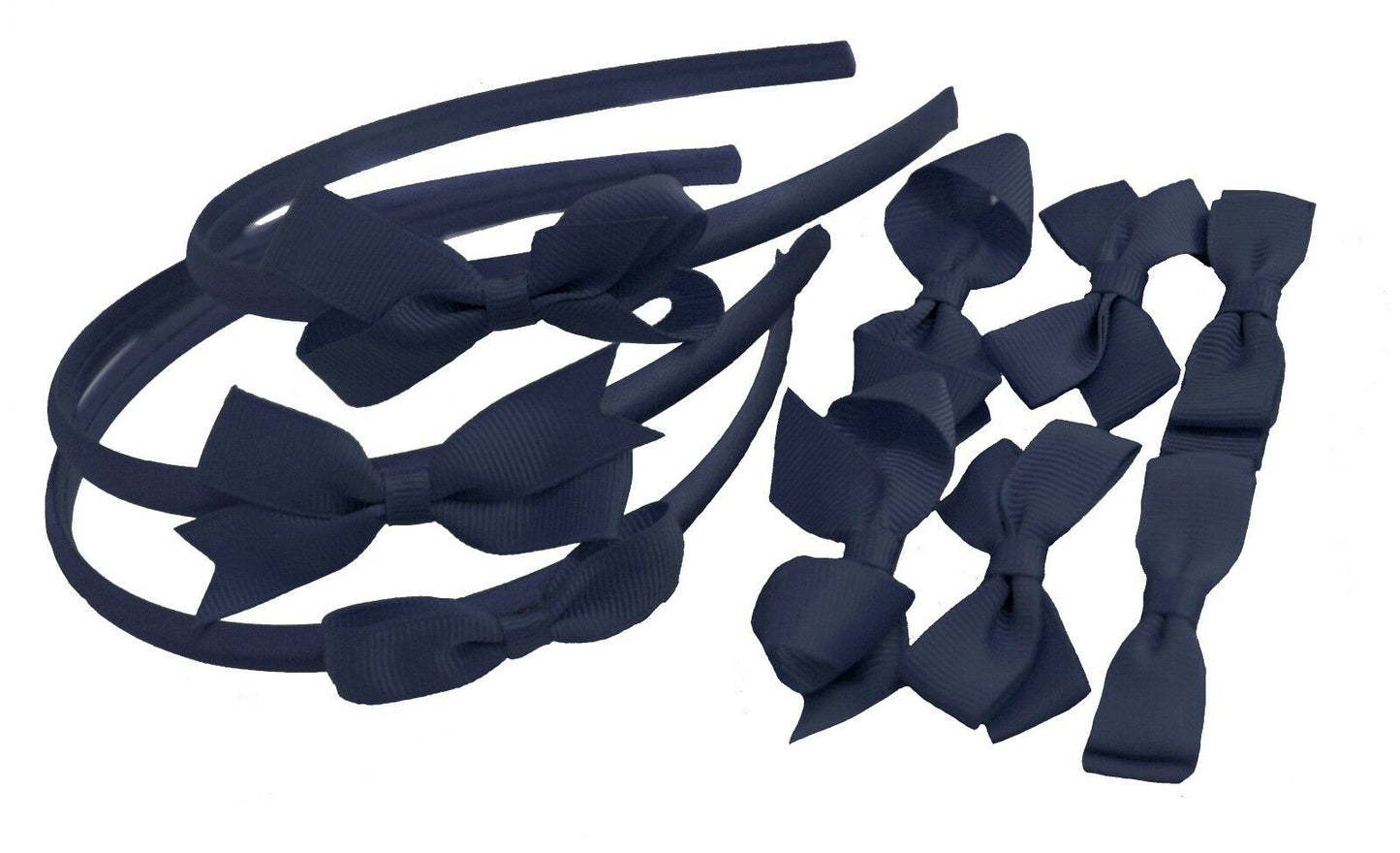 9 PIECE BUNDLE SET School Hair Bows Headbands Clips Alice Bands Uniform Colours