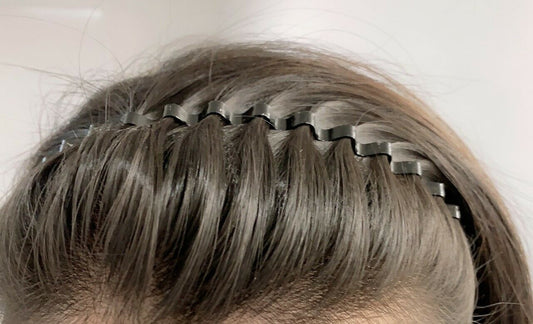 2 x Black Metal Sports Headband Noodle Wave Alice Hairband Unisex Men Women Set