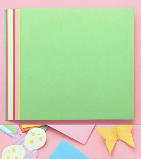 100 Sheets Origami Paper Large 20cm x 20cm Square Pack 10 Assorted Colours UK