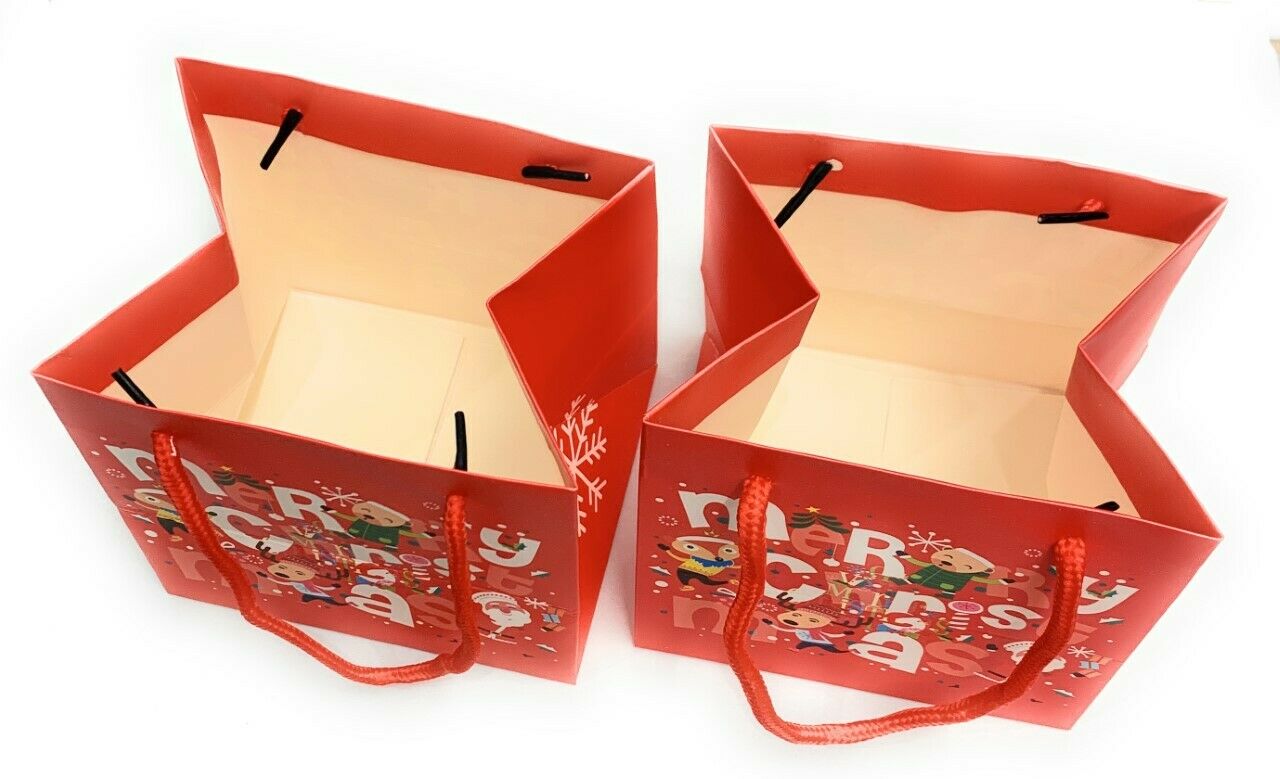 Pack of 3 Small Christmas Gift Bags Wrapping Present Party Bag Xmas Paper Bags