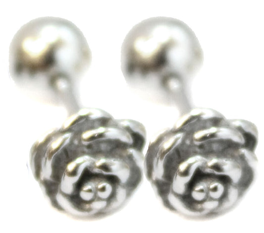 Rose Stainless Steel Stud Mens Earring Body Fake Stretcher Goth
