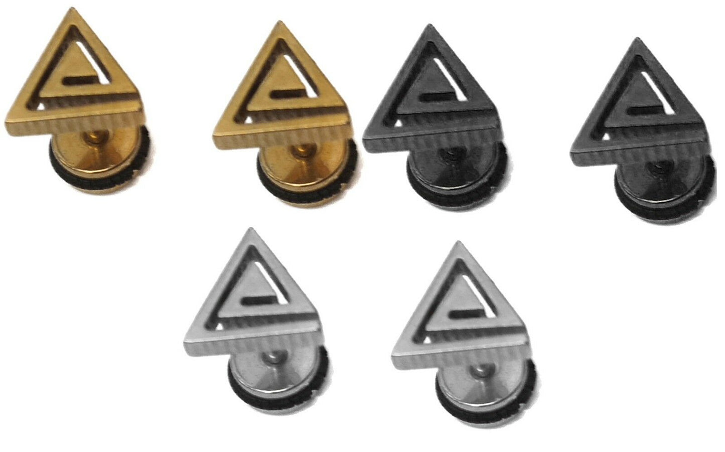Mens PAIR Stainless Steel Stud Earrings Pair Design Screw back Womens Girls Boy