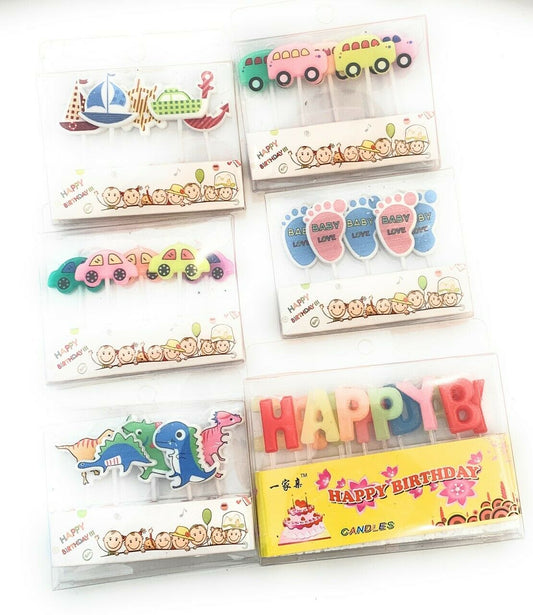 Happy Birthday Candle Set Party Cake Topper Decoration Pick Candles Kids Baby