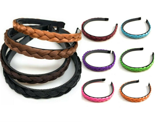 Womens Girls Braided Headband Synthetic Hair Plaited Head Band Hairband Plait
