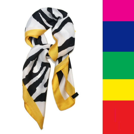 Ladies Zebra Print Scarf Bandana Animal Print Square Large Lightweight Thin UK