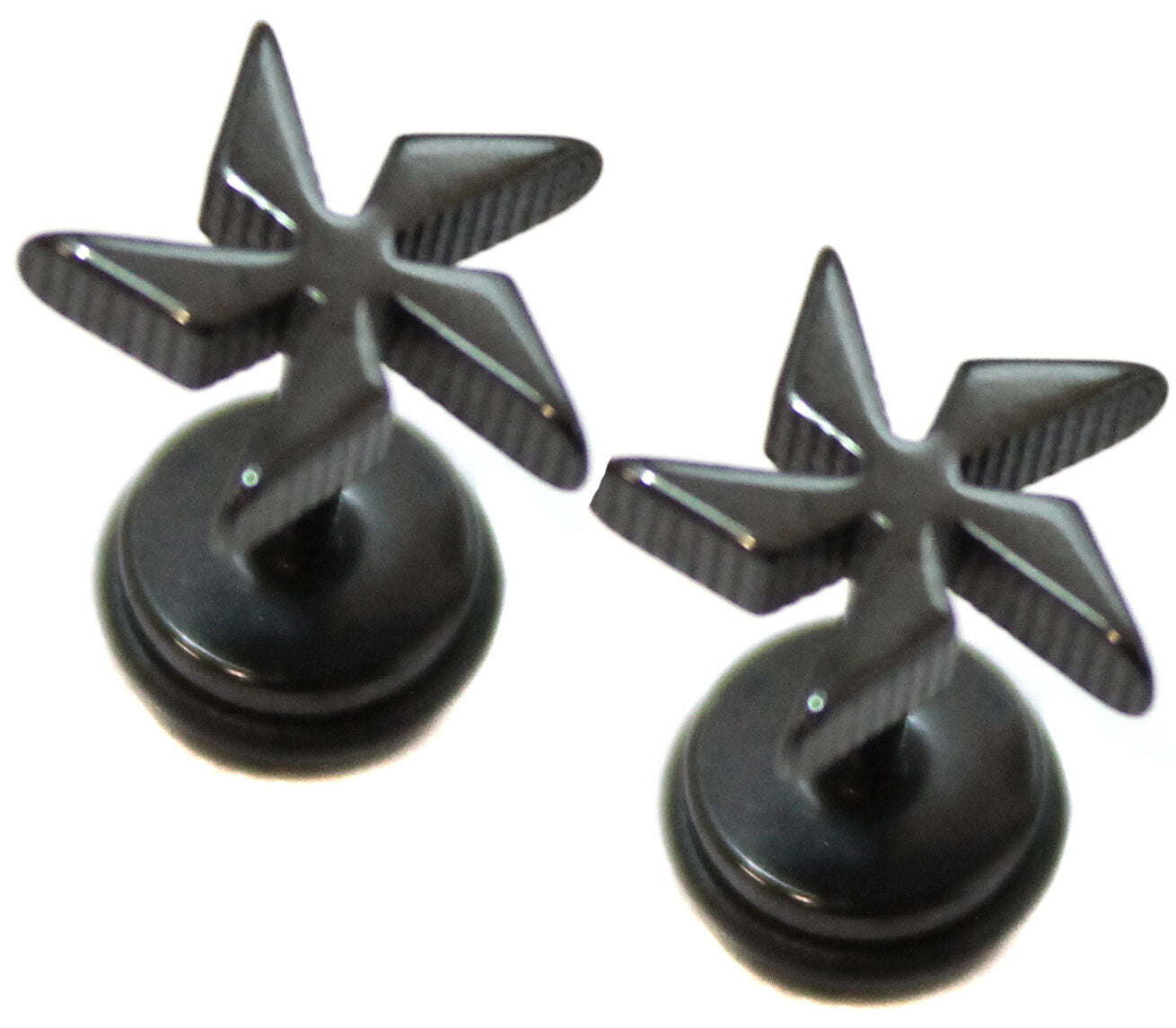 Windmill Spike Stainless Steel Stud Mens Earring Body Fake Stretcher Goth Upper