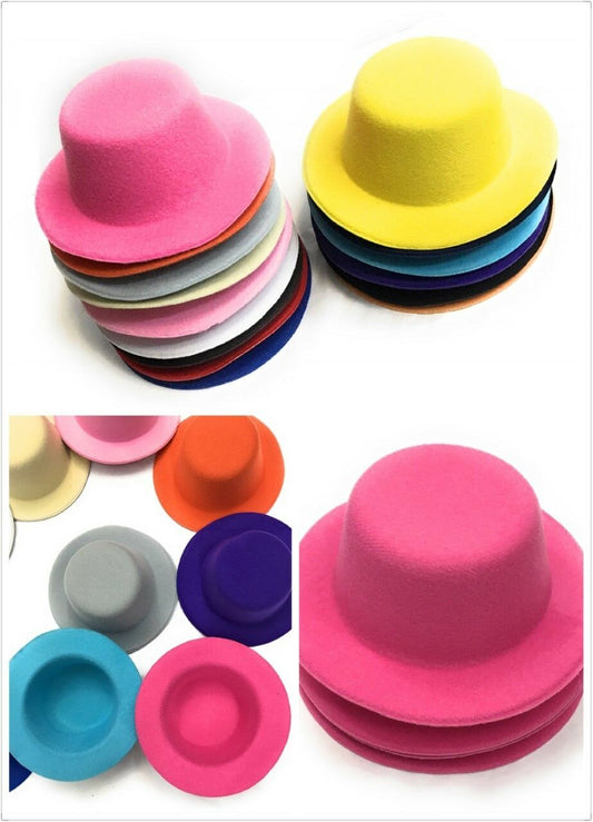 Set of 4 x Mini Round Top Hat Cap Fascinator Felt Hat Base Supplies Wholesale