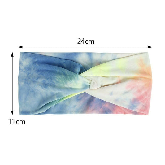 Twist Knot Tie Dye Headband Head Wrap Boho Hairband Bandana Elastic Hair Band UK