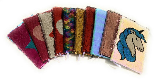 Kids A5 Reversible Sequin Notebook Childrens Notepad Writing Journal Diary Book