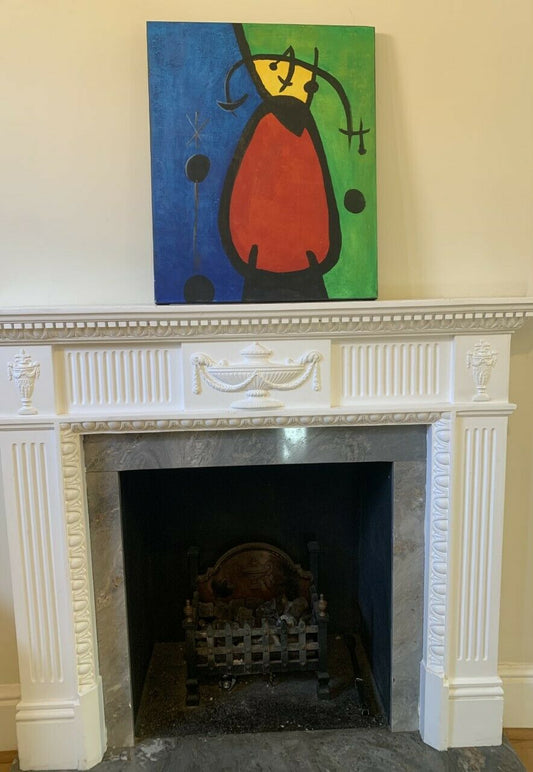 Ready to Hang 50 x 60cm Oil Painting Canvas Wall Art Abstract Mouse Red Blue UK