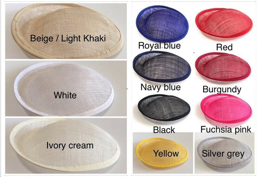 20cm Round Sinamay Dipped Disc Fascinator Base Hat Millinery DIY Supply UK