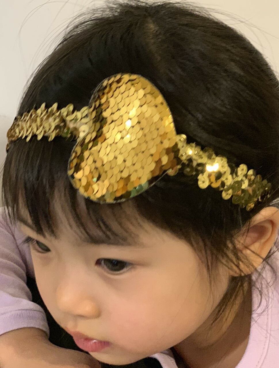 Girls Kids Sequin Heart Hairband Headband Stretch Elastic Turban Head Wrap UK