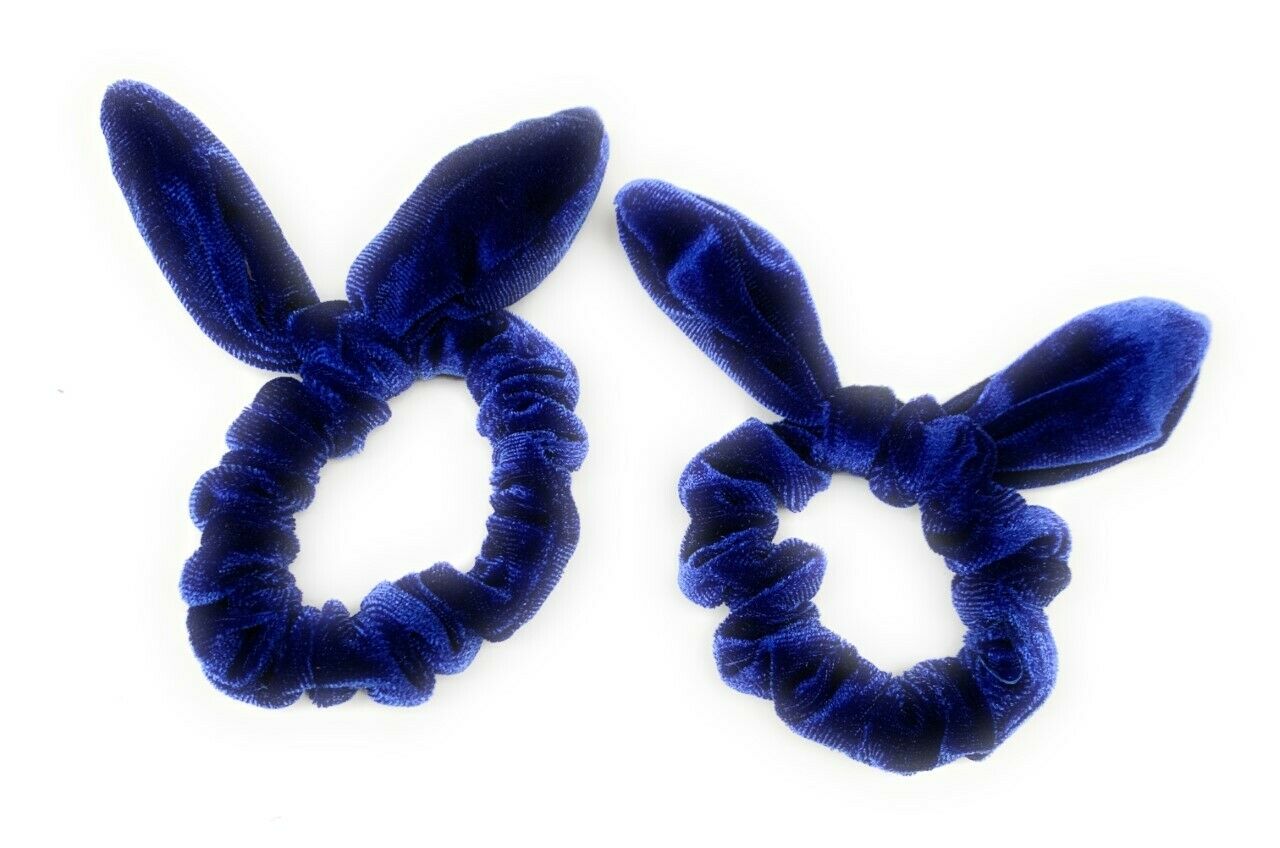 Pair of 2 Hair Scrunchies Girls Hair Bobbles Elastics Hair Bow / Bunny Ears Set