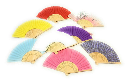 Chinese Spanish Plain Paper Wooden Folding Fan to Decorate Craft Party Gift Fans