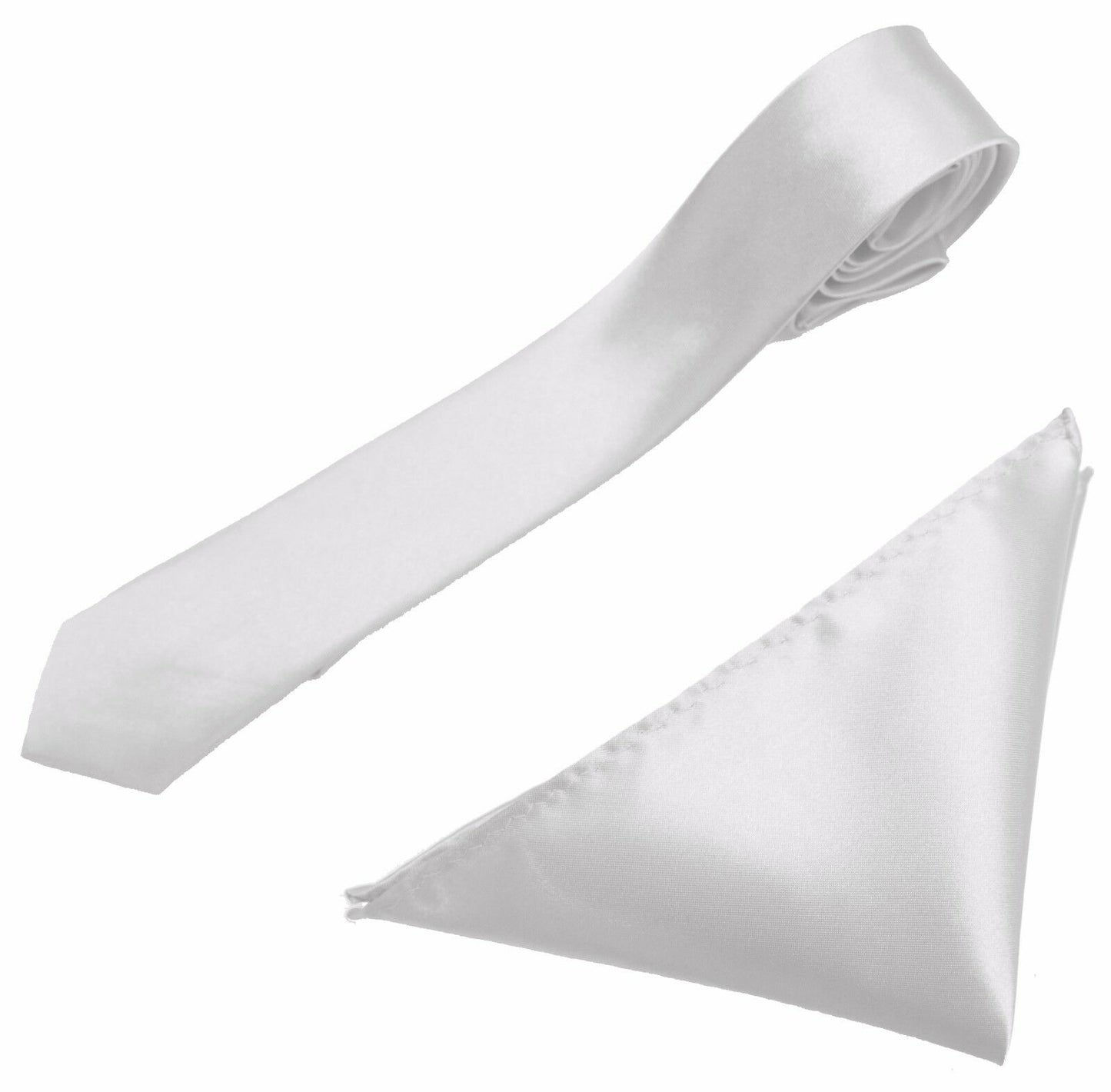 Mens Neck Tie and Pocket Square Handkerchief Set Hanky Wedding Skinny