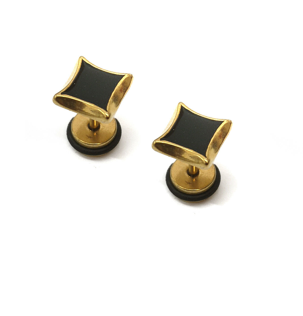 Mens PAIR Stainless Steel Stud Earrings Pair Design Screw back Womens Girls Boy