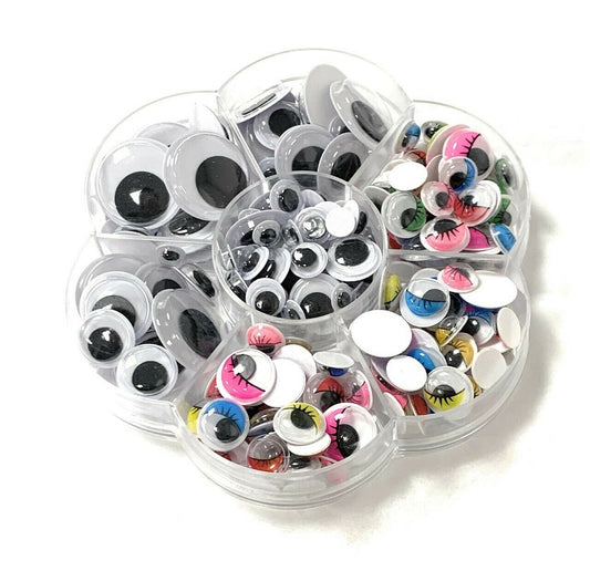 Kids Craft 200 Self Adhesive Stick on Googly Eyes - Assorted Sizes and Colours