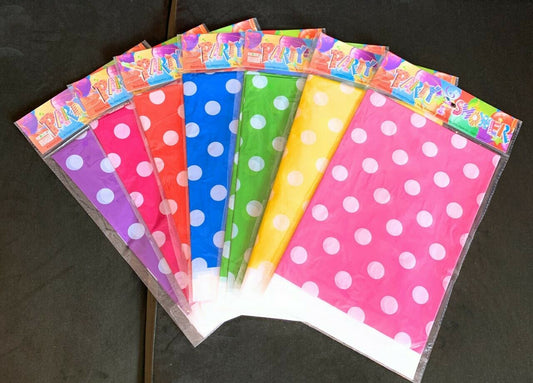 Disposable Polka Dot Table Cover Cloth Plastic PVC Tablecloth Birthday Party UK