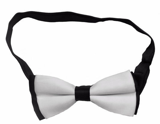 White and Bla Mens Satin Bow Tie Dickie Bow Pre-Tied Wedding Tuxedo Tie Necktie