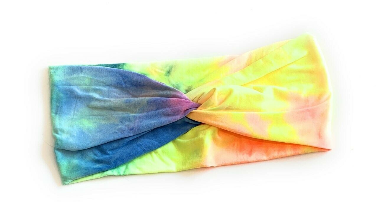 Twist Knot Tie Dye Headband Head Wrap Boho Hairband Bandana Elastic Hair Band UK