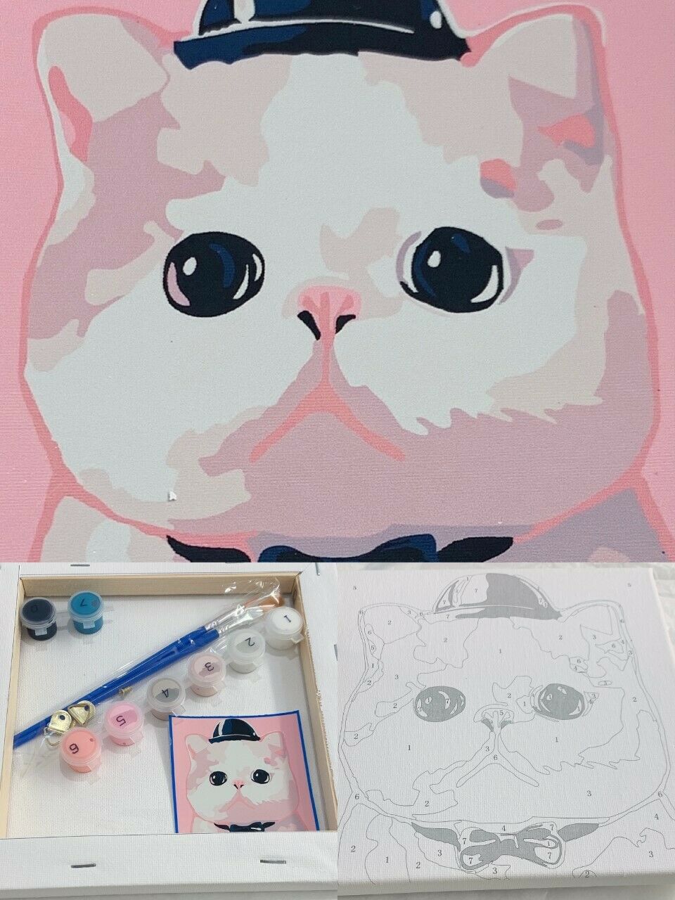 Framed Oil Painting Kit Paint By Numbers Children's Party DIY Craft Xmas Gift UK