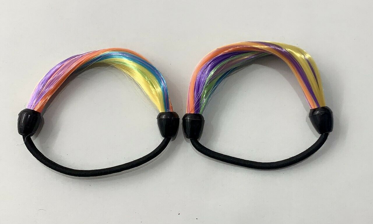 2 x Imitation Bun Hair Bobble Scrunchie Fake Straight Natural Hair Ponytail Gift