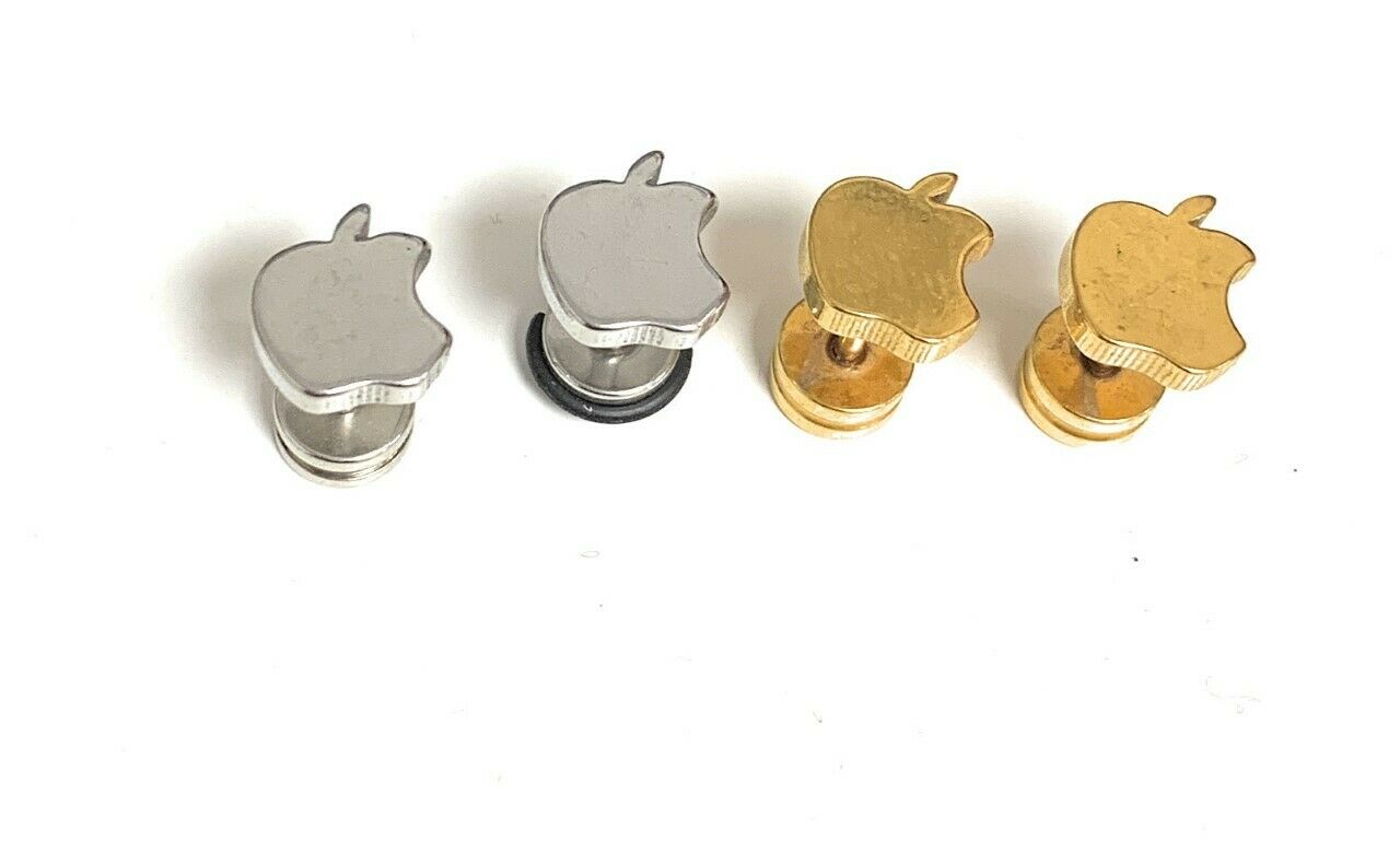 PAIR Mens Stainless Steel Stud Earrings Screw Back Womens Girls Boys Studs Gift