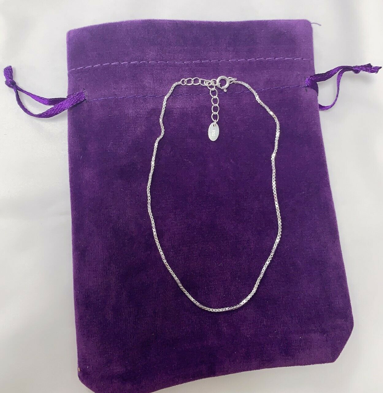 Women's Girls 925 Sterling Silver Anklet Chain Foot Beach Jewelry Gift Pouch UK