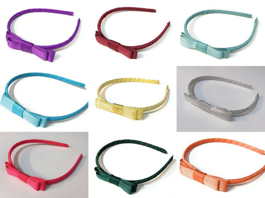 Classic Girls Children's Hair Bow Alice Band Headband Handmade - over 20 Colours