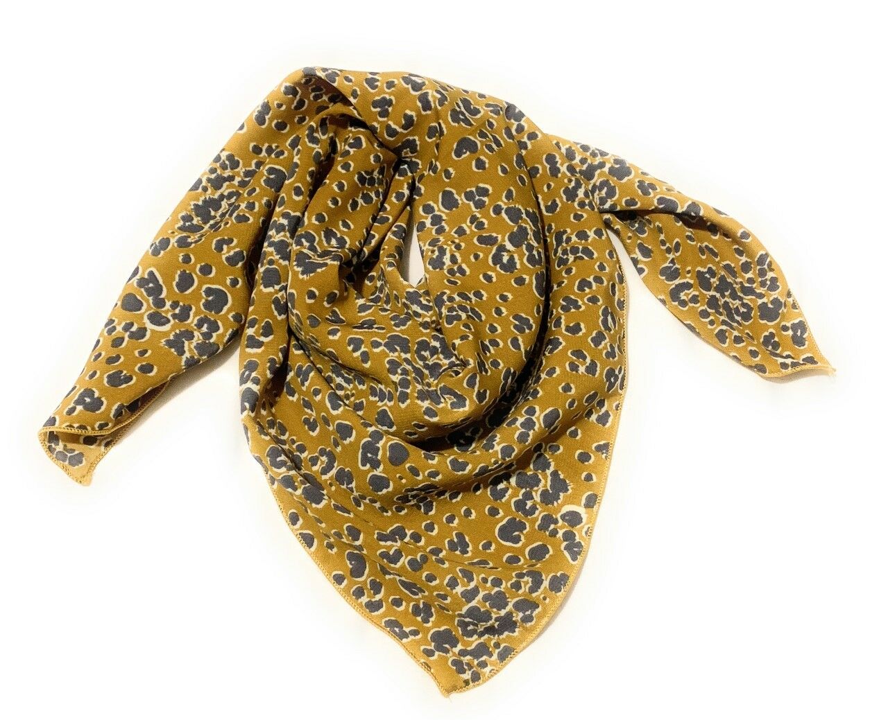 Big Square Leopard Animal Print Head Bandana Neck Thin Faux Silk Scarf 70cmx70cm