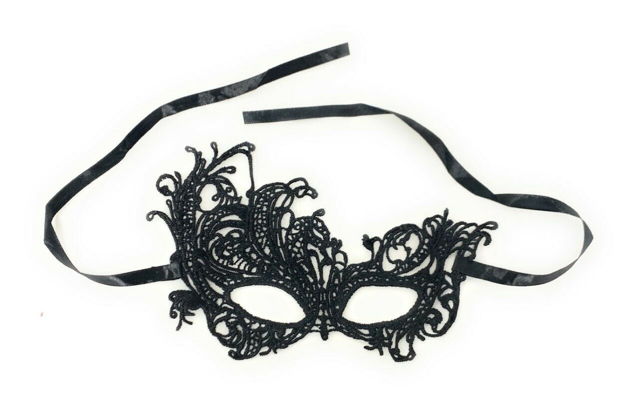 3 x Black Lace Face Eye Mask Set Masquerade Ball Gothic Costume Party Halloween