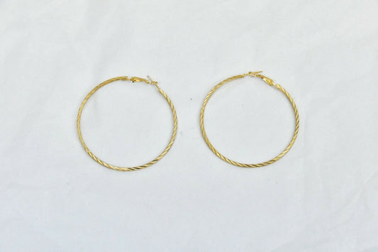 Gold Hoop Earrings Women's Pierced Jewelry in Varied Shapes
