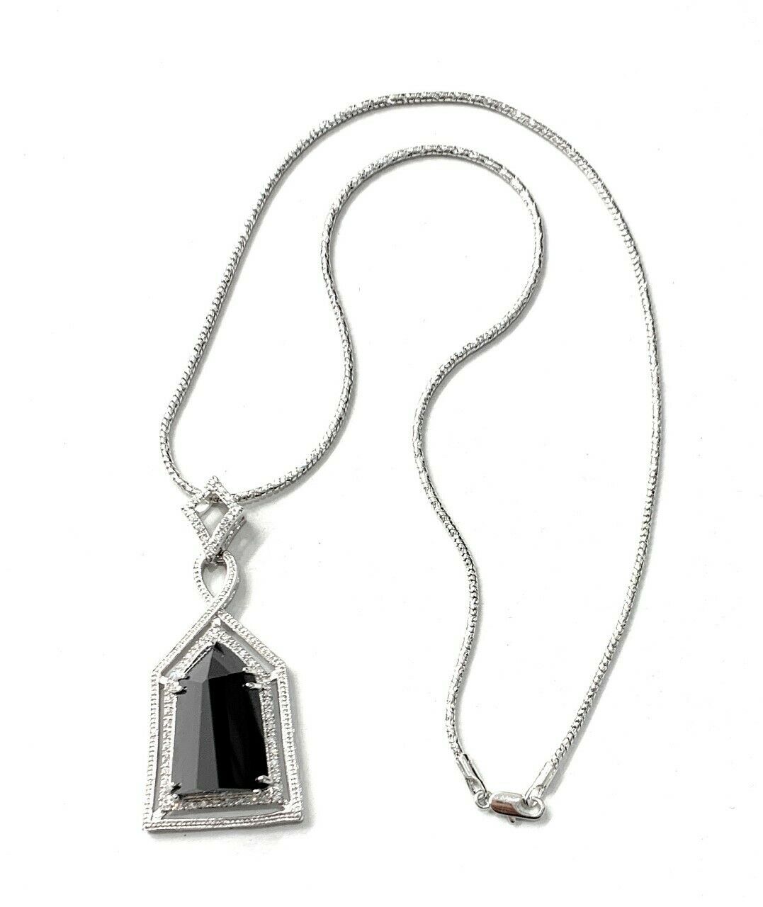 Quality Platinum Silver Plated Necklace Statement Large Pentagon Zircon Pendant