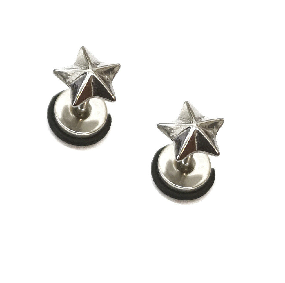 Mens PAIR Stainless Steel Stud Earrings Pair Design Screw back Womens Girls Boy