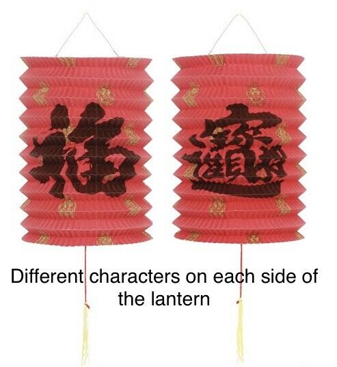 Chinese New Year Fu Luck Red Hanging Paper Lanterns Celebration Party Decor UK