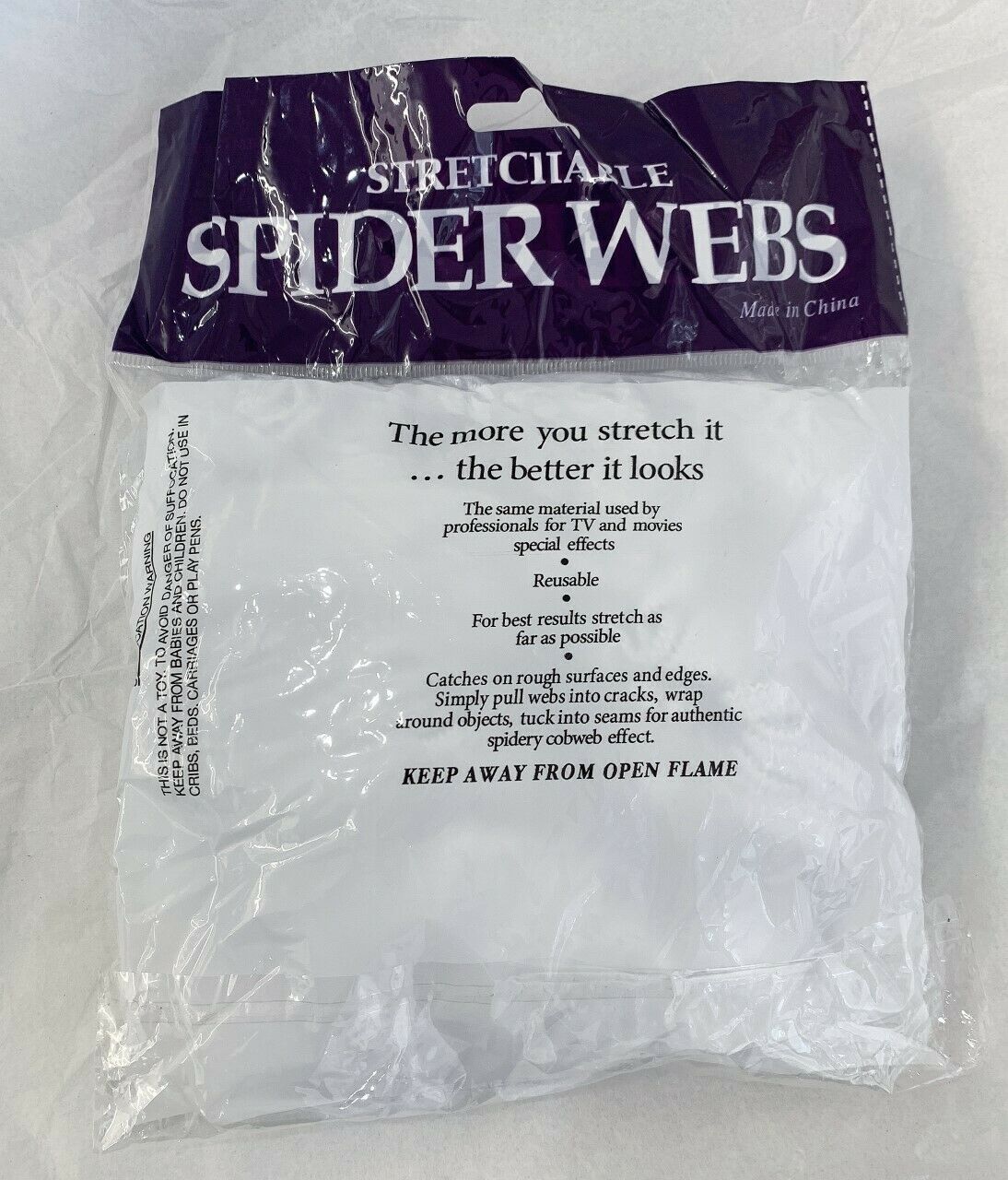 Spider Web w/ 10 Spiders Halloween party Decoration Stretchy Cobweb 200 sq feet