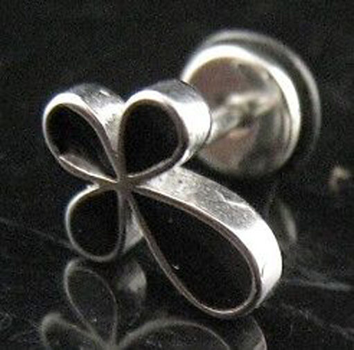 Steel Cross Screw Earring Stud Fake Ear Plug Piercing