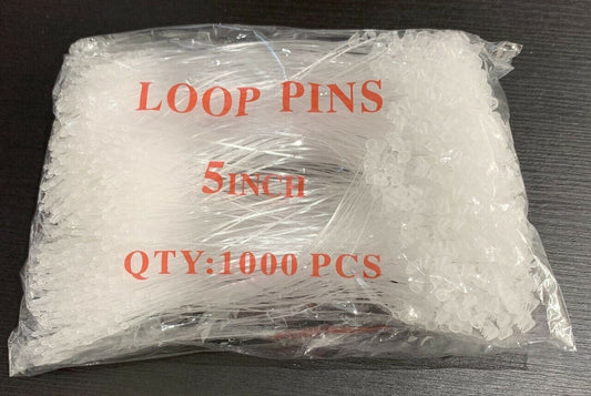1000 pcs 5" Hang Tag Nylon String Snap Lock Pin Loop Fastener Hook Tie Clear UK