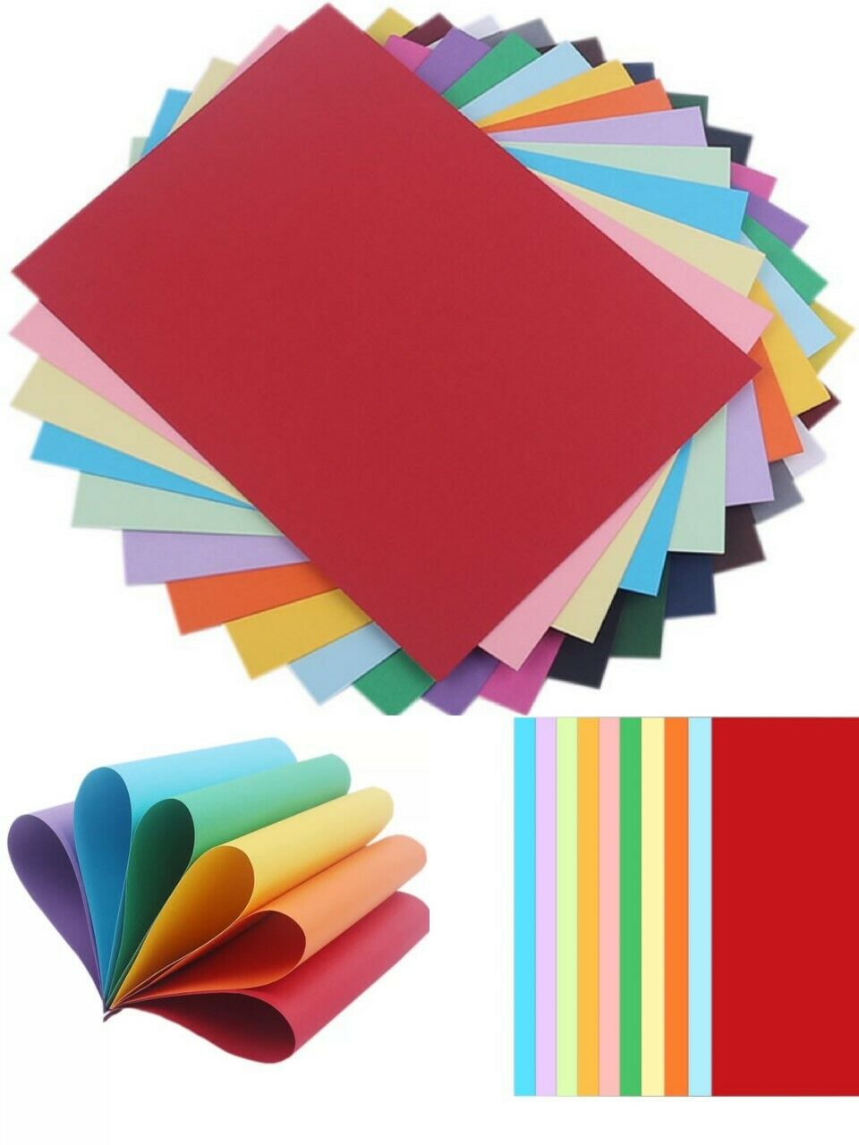 100 Sheets Origami Paper Large 20cm x 20cm Square Pack 10 Assorted Colours  UK