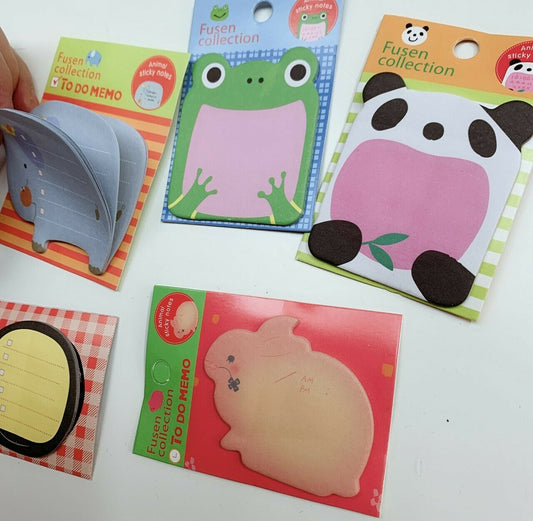 6 Animal Shape Novelty Sticky Notes Sticker Marker Memo Notepad Set To Do Memo