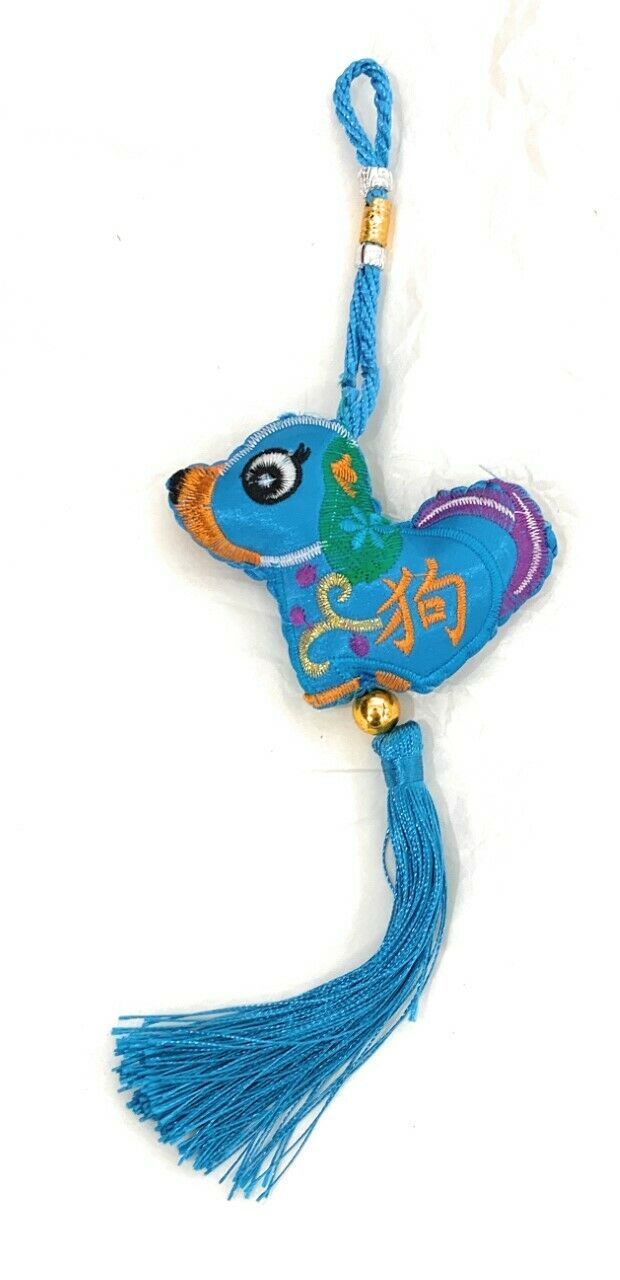 Feng Shui Lucky Red Tassel Sequin Chinese Hanging Bag Charm Year of Tiger Gift