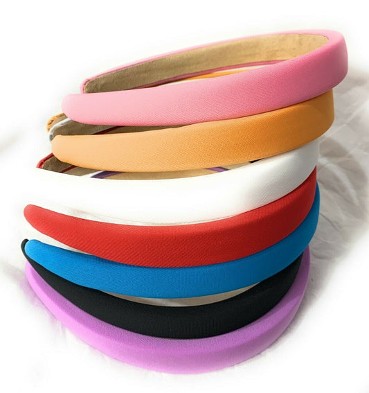 Plain RETRO Fabric Foam Thick ALICE BAND 20mm HEADBAND Hair Band Accessories UK
