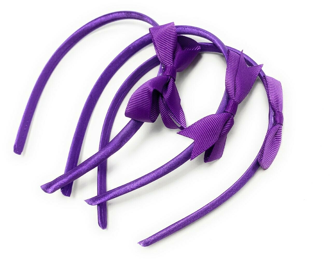 3 x School Hair Bows on Headbands Alice Bands Uniform Colours Bow Headband Set